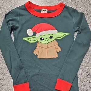 Hanna Andersson Star Wars Yoda Holiday Long Sleeve Top 100%Cotton Size 6-7